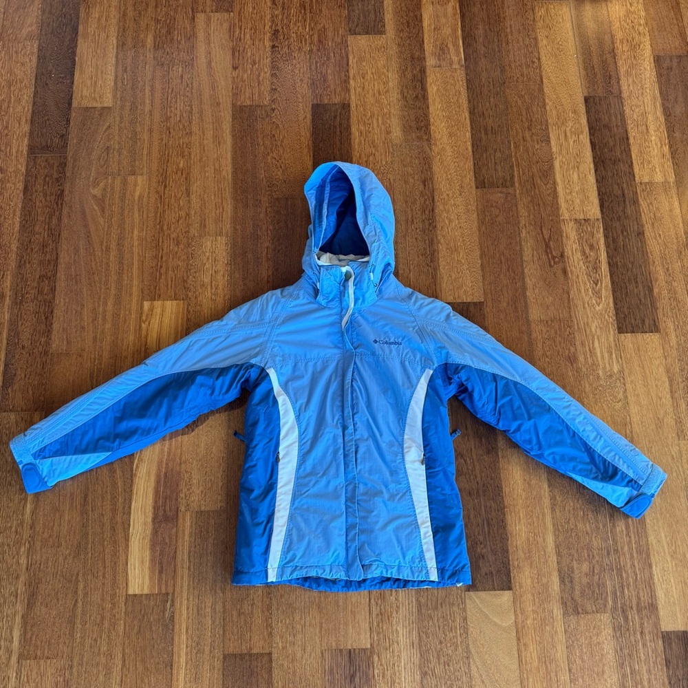 Columbia Interchange 3-in-1 Ski Jacket Women’s XS Blue White Snowboard Coat